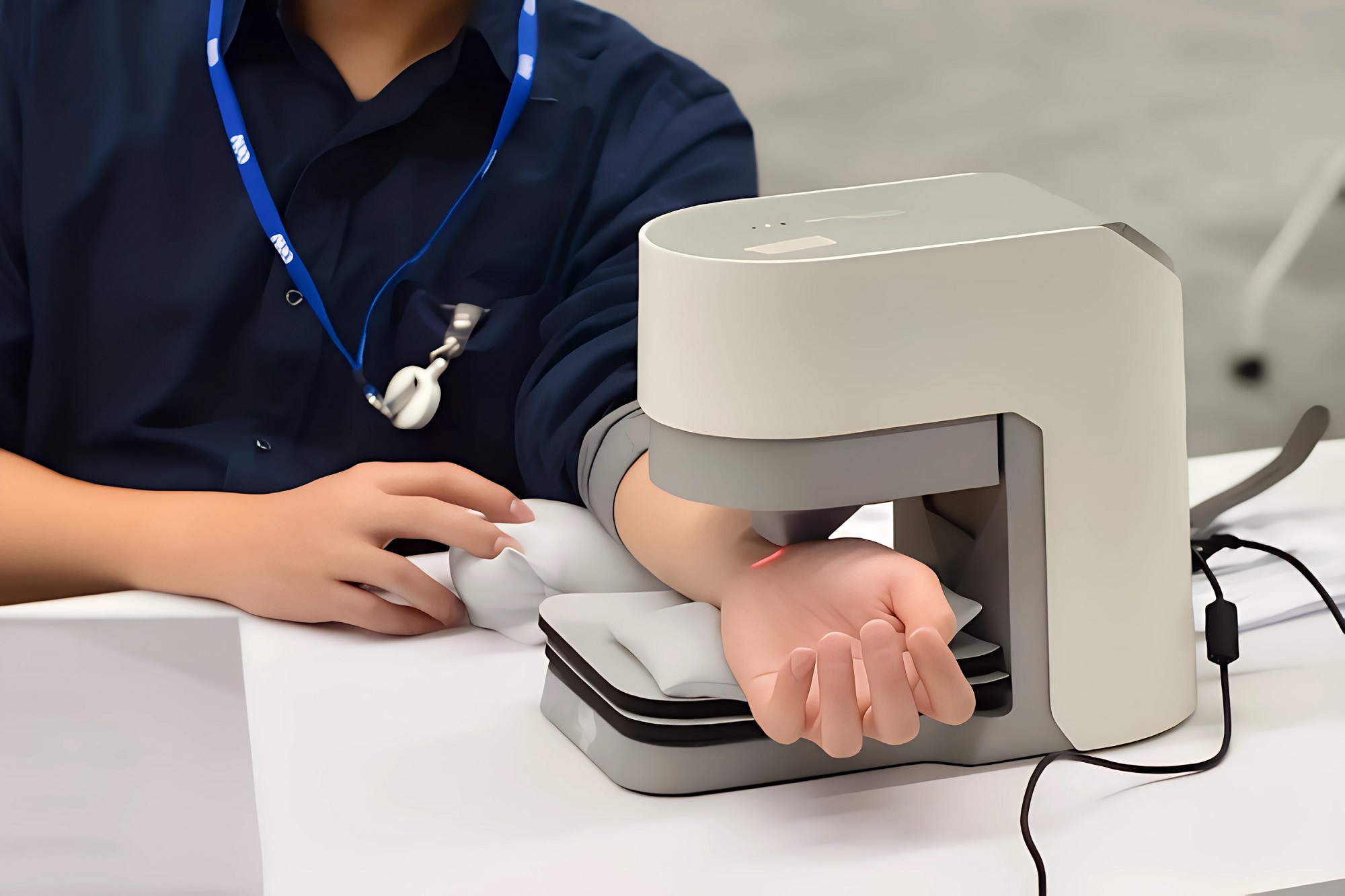 友達(dá)耘康中醫(yī)數(shù)位化檢測(cè)解決方案之脈象檢測(cè)系統(tǒng)採(cǎi)用高靈敏多點(diǎn)式壓力感測(cè)器，可真實(shí)還原「寸、關(guān)、尺」三部脈象量測(cè)結(jié)果