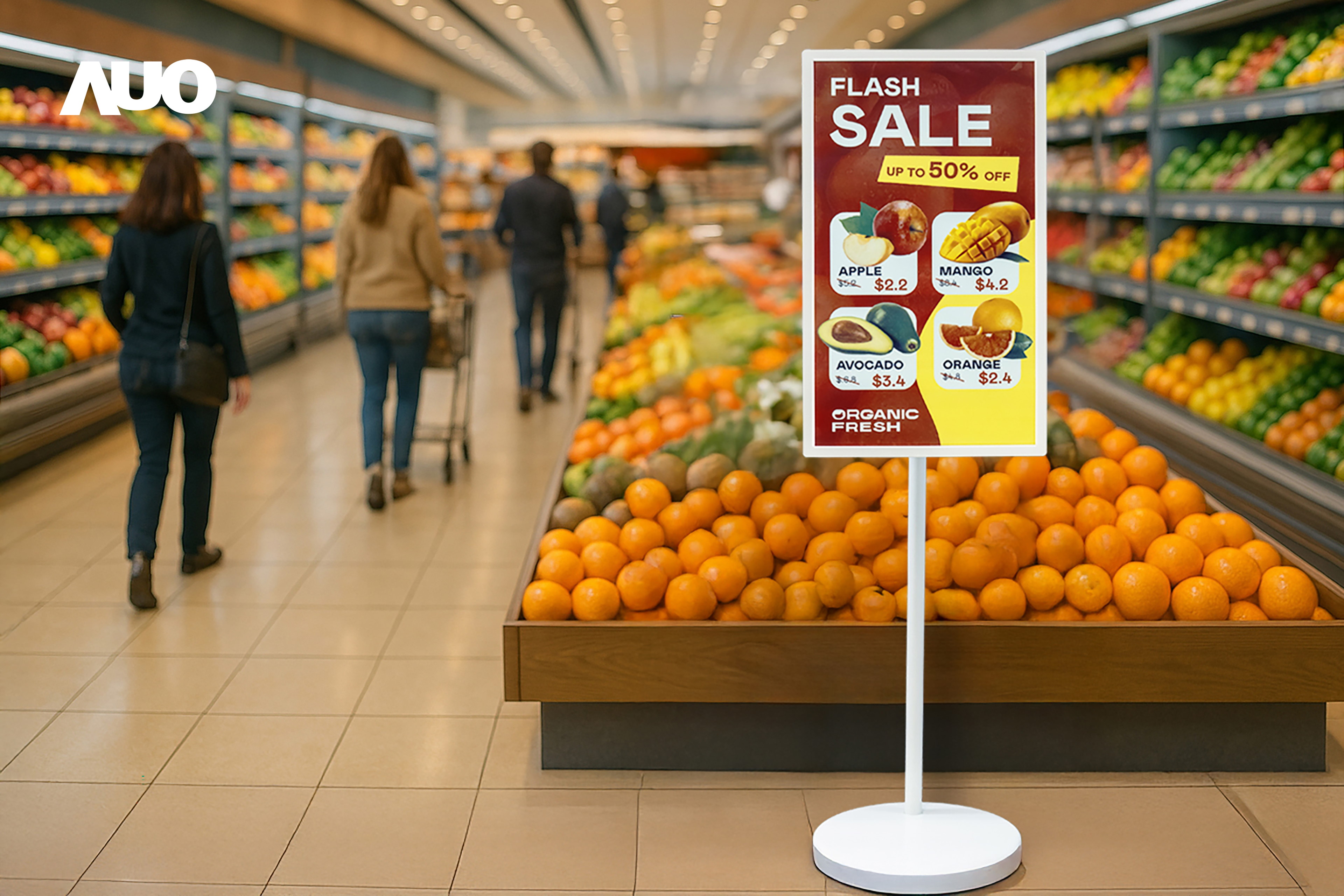 達(dá)擎首亮相低功耗、全彩的「aecoPost電子紙解決方案」，僅在更新畫面時需要微量的電力驅(qū)動，無需佈建電線的便捷設(shè)計，使其可靈活應(yīng)用、隨意置放，並可透過雲(yún)端或行動裝置app，輕鬆管理及排程廣告內(nèi)容，晉升店頭行銷利器。